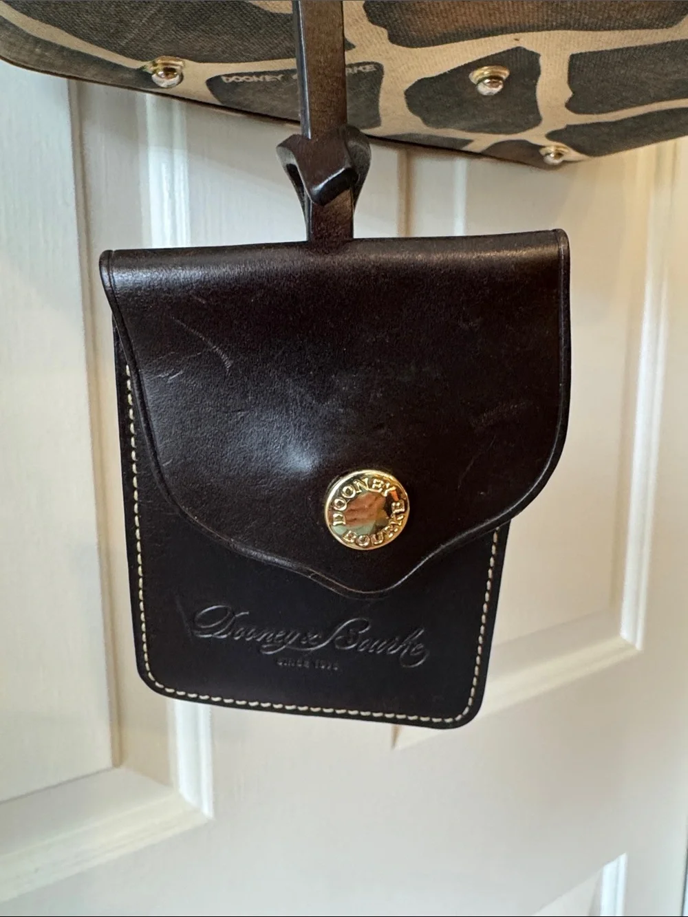 Dooney & Bourke Brown and Cream Giraffe-Print Shoulder Tote